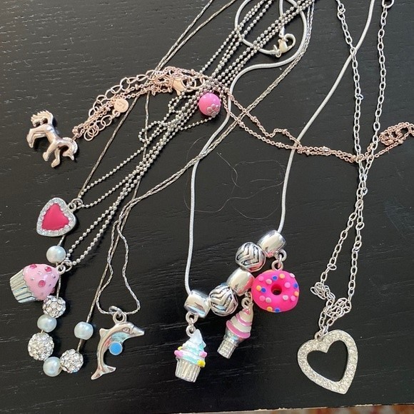 LC Lauren Conrad Other - Lot of 6 kids necklaces.  Cupcakes, unicorns, and sparkle!